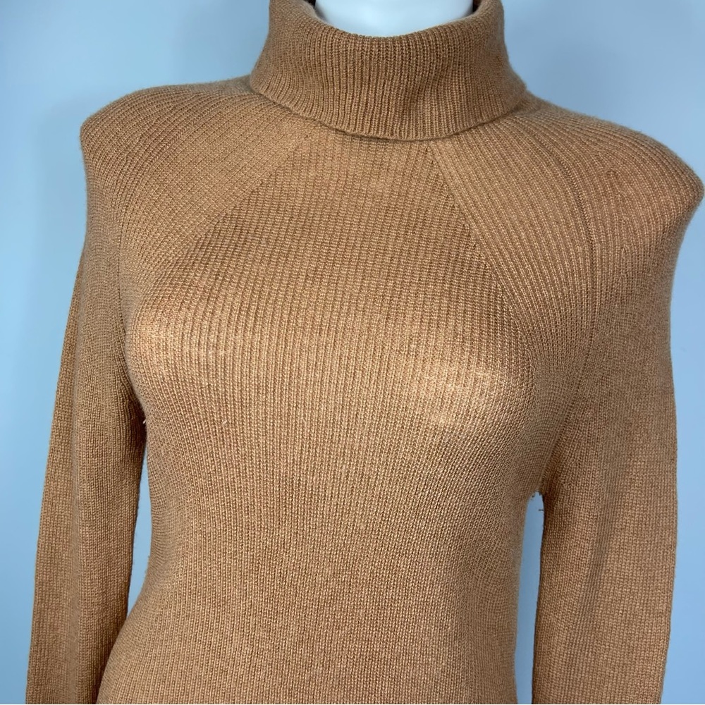 LK Bennett Lulumay Camel Tan Turtleneck Wool Cashmere Jumper Ribbed Sweater XS - Picture 8 of 16